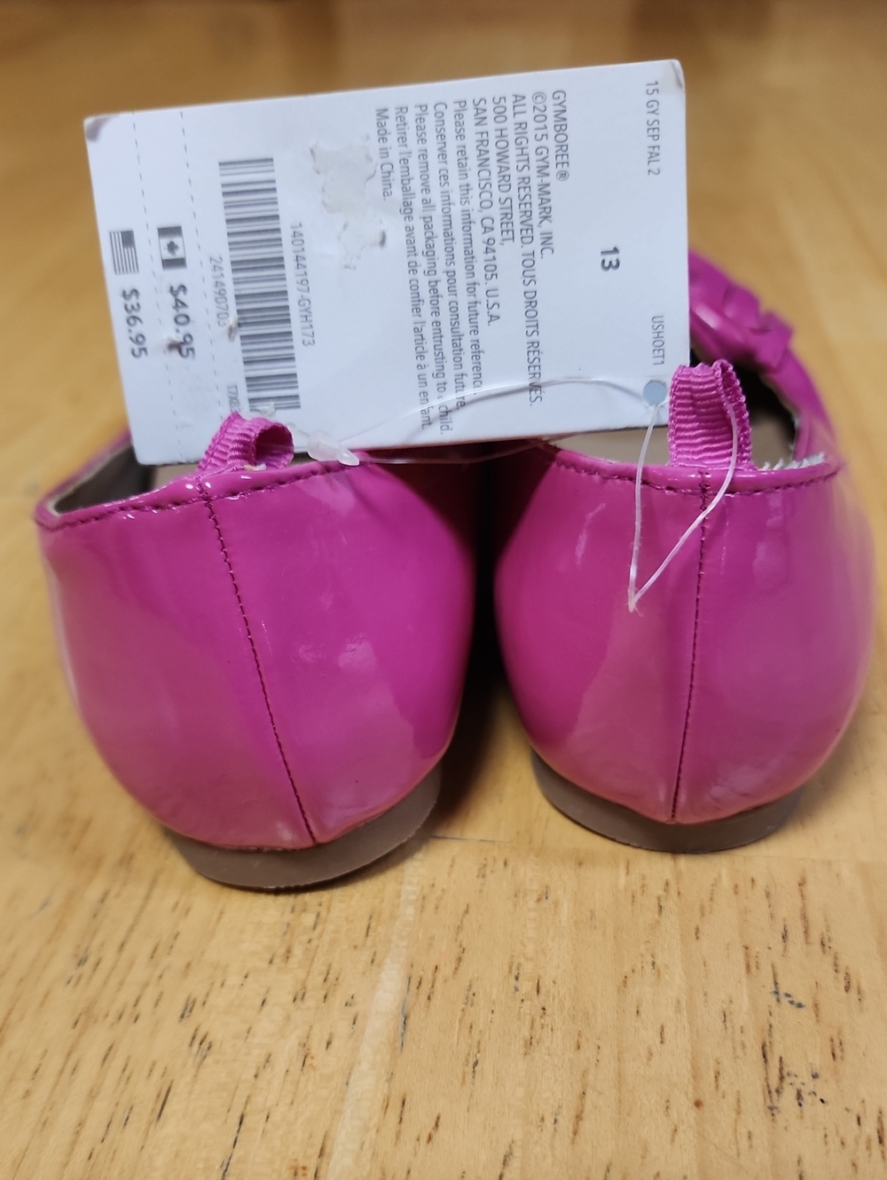 Gymboree Vintage 2015 Hot Pink Patent Fringe Bow Loafers Flats Size 13 HTF - Picture 7 of 11